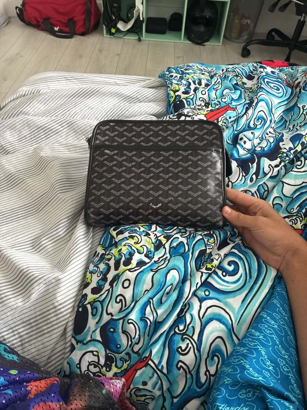Goyard Pouch Black Goyardine Canvas